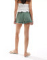 Pull&Bear linen look crinkle texture short in washed green