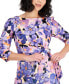 Фото #4 товара Платье с коротким рукавом Tahari Petite Printed Side-Twist
