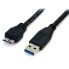 Фото #1 товара StarTech.com 0.5m (1.5ft) Black SuperSpeed USB 3.0 Cable A to Micro B - M/M - 0.5 m - USB A - Micro-USB B - USB 3.2 Gen 1 (3.1 Gen 1) - 5000 Mbit/s - Black