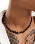 ASOS DESIGN beaded necklace with stone chips in black