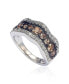 Фото #1 товара Suzy Levian Sterling Silver Cubic Zirconia Brown Wavy Ring