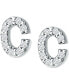 ფოტო #14 პროდუქტის Cubic Zirconia Initial Stud Earrings, Created for Macy's