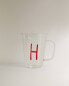 Borosilicate mug with initial h