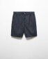 Фото #1 товара Men's 100% Linen Bermuda Drawstring Shorts