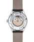 ფოტო #5 პროდუქტის Men's Swiss Automatic Classics Heart Beat Black Leather Strap Watch 40mm