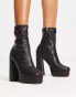 Фото #8 товара NA-KD platform high heeled boots in black