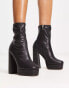 NA-KD platform high heeled boots in black