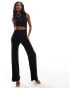 ASOS DESIGN asymmetric cut out wide leg jumpsuit in black