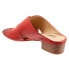 Фото #5 товара Trotters Nora T2226-600 Womens Red Wide Leather Slip On Heeled Sandals Shoes 9