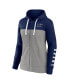 ფოტო #3 პროდუქტის Women's Navy, Gray New York Yankees Take The Field Colorblocked Hoodie Full-Zip Jacket