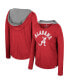 ფოტო #1 პროდუქტის Women's Alabama Tide Distressed Heather Long Sleeve Hoodie T-shirt