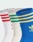 adidas Originals Mid Cut crew socks 3 Pairs in blue