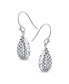 ფოტო #2 პროდუქტის Basket Weave Puffed Pear Shaped Rain Drop Teardrop Earrings For Women Fishhook Sterling Silver 1.2 Inch