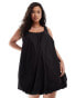 Фото #2 товара ASOS DESIGN Curve mini puffball dress in black