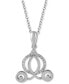 Фото #1 товара Enchanted Disney Fine Jewelry diamond Cinderella Carriage Pendant Necklace (1/10 ct. t.w.) in Sterling Silver, 16" + 2" extender
