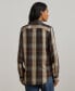 Women's Relaxed Fit Plaid Roll-Tab-Sleeve Shirt