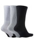 Nike Basketball Everyday 3 pack crew socks in grey, blue & dark grey