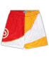ფოტო #1 პროდუქტის Men's Yellow, Red Atlanta Hawks Big and Tall Hardwood Classics Split Swingman Shorts