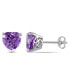 ფოტო #1 პროდუქტის Amethyst (3 1/3 ct. t.w.) Heart Stud Earrings in Sterling Silver