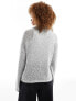 ASOS DESIGN half button blanket stitch jumper in grey