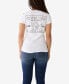 Women's Short Sleeve Diamond V-neck T-shirt Белый, S - фото #2