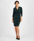 Women's Printed 3/4-Sleeve V-Neck Wrap Dress