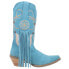 Фото #1 товара Dingo Day Dream Fringe Embroidery Round Toe Cowboy Womens Blue Casual Boots DI1