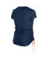 Фото #2 товара Women's Navy Denver Broncos Ruched Side T-Shirt