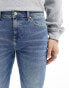 ASOS DESIGN skinny jeans in mid wash blue Голубой, W36 L32 - фото #10