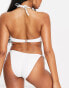 Фото #3 товара Ivory Rose mix & match rib string bikini bottom in white