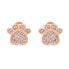 Playful bronze earrings with clear zircons Paws EA590R