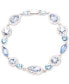 ფოტო #1 პროდუქტის Silver-Tone Teardrop Round Crystal Flex Bracelet