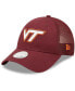 ფოტო #1 პროდუქტის Women's Maroon Virginia Tech Hokies 9FORTY Logo Spark Trucker Snapback Hat