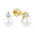 Romantic gold earrings with real pearl 745 235 001 00101 0000000