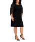 Plus Size Chiffon-Sleeve Sheath Dress