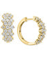 ფოტო #1 პროდუქტის EFFY® Diamond Cluster Hoop Earrings (1 ct. t.w.) in 14k White Gold (Also available in in 14k Two-Tone Gold)