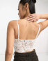 Heartbreak cami top with lace print in white