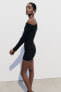 Фото #3 товара Асимметричное драпированное платье ZARA