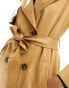 New Look suedette trench coat in light brown