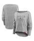 Фото #2 товара Women's Heathered Gray Chicago Bulls Nostalgia Off-The-Shoulder Long Sleeve T-shirt