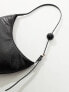 ASOS DESIGN shoulder bag with resin ball detail strap in black