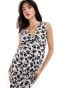 Wednesday's Girl floral print v-neck midaxi dress in cream and black Creme/Schwarz geblümt, 2XS - фото #1