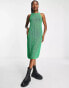 Monki sleeveless knit dress in bright green dress