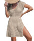 Фото #1 товара Women's Neutral Open-Knit Cover-Up Beach Dress