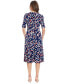 Фото #3 товара Petite Printed Jersey A-Line Midi Dress