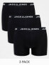 Фото #1 товара Jack & Jones 3 pack trunks in black with logo waistband