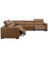 Фото #12 товара Nevio 157" 6-Pc. Leather Sectional with 3 Power Recliners and Headrests, Created For Macy's