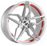 Фото #1 товара Колесный диск литой Corspeed Kharma silver-brushed-surface undercut trimline red 8.5x19 ET40 - LK5/108 ML73.1