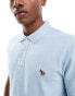 Paul Smith polo shirt with small zebra print logo in light blue