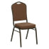 Фото #4 товара Hercules Series Crown Back Stacking Banquet Chair In Coffee Fabric - Gold Vein Frame